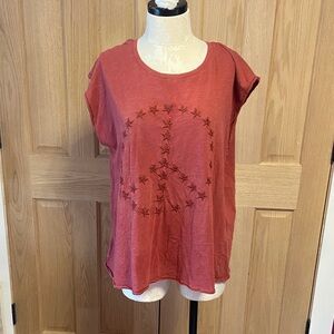 Lucky Brand Red Star Peace Tee
